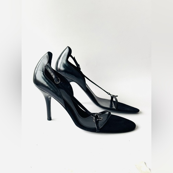 Bally leather sandals heels black sz 36.5 in box - Picture 4 of 17